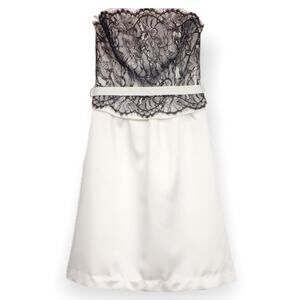 WHBM Cream With Black Lace Dress Sz 0
